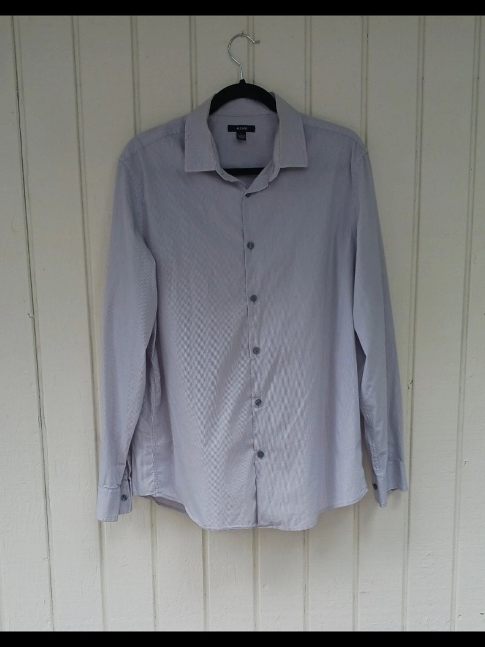 Men's Striped Button-Up Dress Shirt